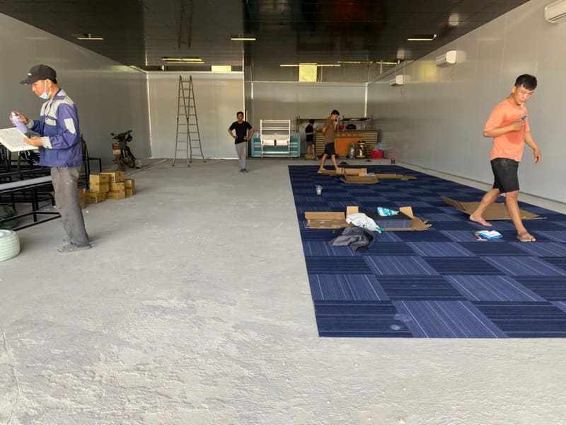 Thi công thảm nền văn phòng đẹp chắc chắn đúng kỹ thuật tại TPHCM