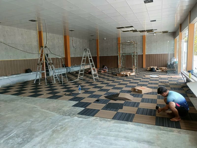 Thi công thảm trải sàn quán cafe đẹp hiện đại chống trượt giá rẻ tại TPHCM